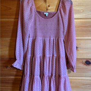 Patrons of Peace Mauve Pink Smocked dress